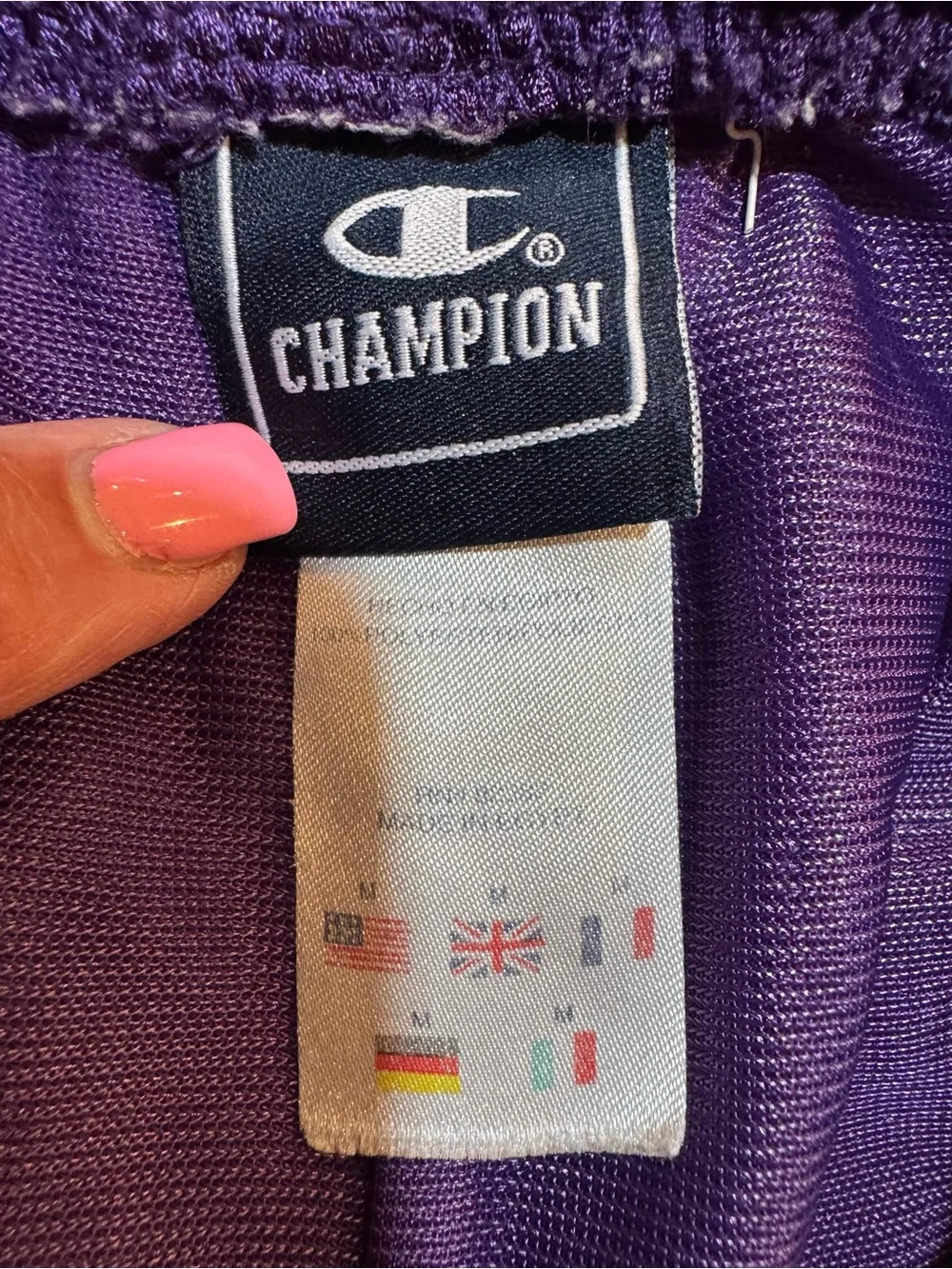 Youth Champion Purple Mesh Athletic Shorts with White Trim